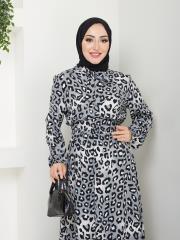 leopar desenli yazlık elbise asm231 gri 6