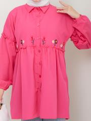 ön nakış detaylı yazlık tunik asm4060 fuşya 5