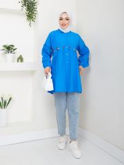 ön nakış detaylı yazlık tunik asm4060 indigo mavi 3