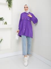 ön nakış detaylı yazlık tunik asm4060 lila