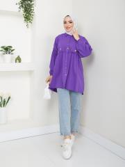 ön nakış detaylı yazlık tunik asm4060 lila 2