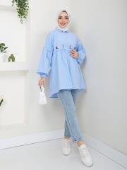 ön nakış detaylı yazlık tunik asm4060 buz mavisi 2