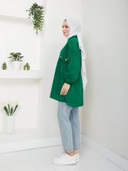 ön nakış detaylı yazlık tunik asm4060 zümrüt 4