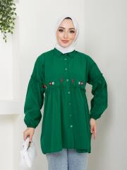 ön nakış detaylı yazlık tunik asm4060 zümrüt 5