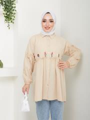 ön nakış detaylı yazlık tunik asm4060 latte 6