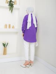 yakası taş detaylı yazlık tunik asm218 lila 4