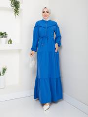 beli tünelli yazlık elbise asm1034 saks