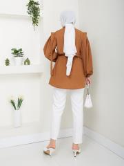 omuz detaylı yazlık tunik asm185 kahve 4