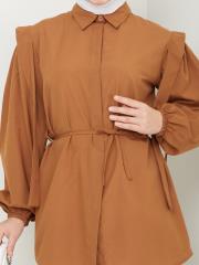 omuz detaylı yazlık tunik asm185 kahve 6