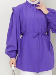 omuz detaylı yazlık tunik asm185 lila 6