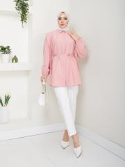 omuz detaylı yazlık tunik asm185 pudra 3