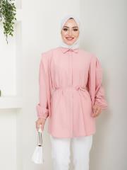 omuz detaylı yazlık tunik asm185 pudra 5