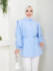 omuz detaylı yazlık tunik asm185 buz mavisi 5