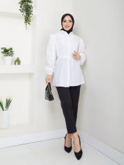 omuz detaylı yazlık tunik asm185 beyaz