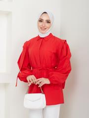 omuz detaylı yazlık tunik asm185 nar çiçeği 5