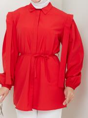 omuz detaylı yazlık tunik asm185 nar çiçeği 6