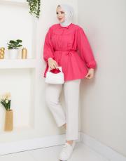 beli bağcıklı yazlık tunik asm184 fuşya 4