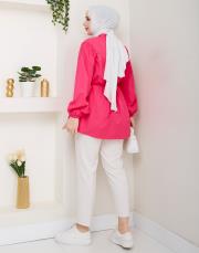 beli bağcıklı yazlık tunik asm184 fuşya 5