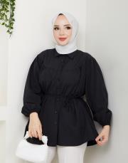 beli bağcıklı yazlık tunik asm184 siyah 2