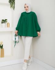 beli bağcıklı yazlık tunik asm184 zümrüt