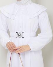 yaka detaylı yazlık elbi̇se asm229 beyaz 3