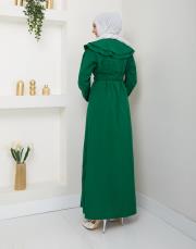 yaka detaylı yazlık elbi̇se asm229 zümrüt 4