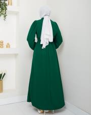 beli̇ kemerli yazlık elbi̇se asm232 zümrüt 5