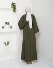 balon kol yazlık elbise asm140 haki 6