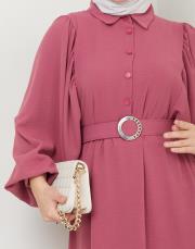 balon kol yazlık elbise asm140 gül 5