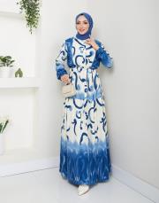 desenli viscon yazlık elbise asm208 mavi 5