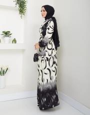 desenli viscon yazlık elbise asm208 siyah 3