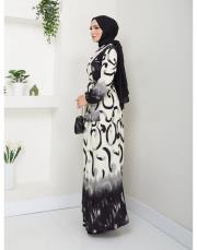 desenli viscon yazlık elbise asm208 siyah 4