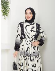 desenli viscon yazlık elbise asm208 siyah 6