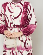 desenli viscon yazlık elbise asm208 bordo 5