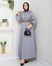 leopar desen gömlek asm246 gri