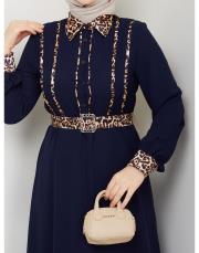 leopar desen gömlek asm246 lacivert 3