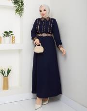 leopar desen gömlek asm246 lacivert 4