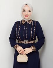 leopar desen gömlek asm246 lacivert 6