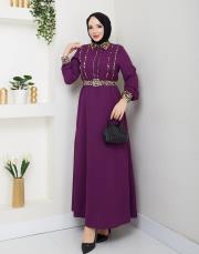 leopar desen gömlek asm246 mürdüm