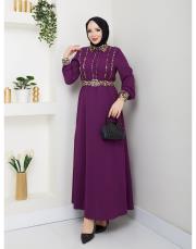 leopar desen gömlek asm246 mürdüm 2