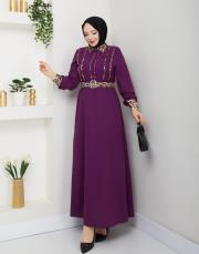 leopar desen gömlek asm246 mürdüm 7