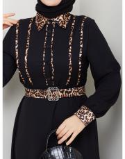 leopar desen gömlek asm246 siyah 2