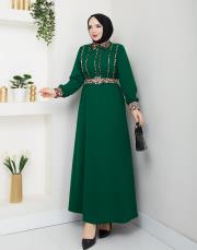 leopar desen gömlek asm246 zümrüt