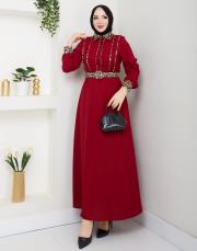 leopar desen gömlek asm246 bordo 2