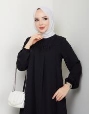 dubai kumaş yazlık elbise asm157 siyah 6