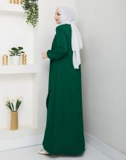 dubai kumaş yazlık elbise asm157 zümrüt 4