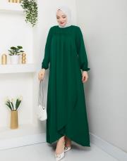 dubai kumaş yazlık elbise asm157 zümrüt 5