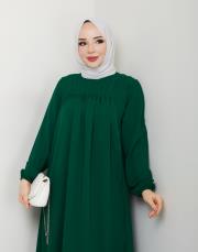 dubai kumaş yazlık elbise asm157 zümrüt 7