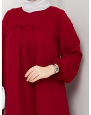 dubai kumaş yazlık elbise asm157 bordo 4