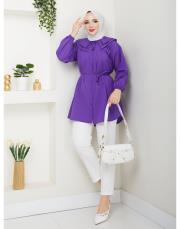 yaka detaylı yazlık tunik asm228 lila 3